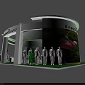 Kappa Brand Store Exhibition Booth With Curved Design Large Screen And Mannequins