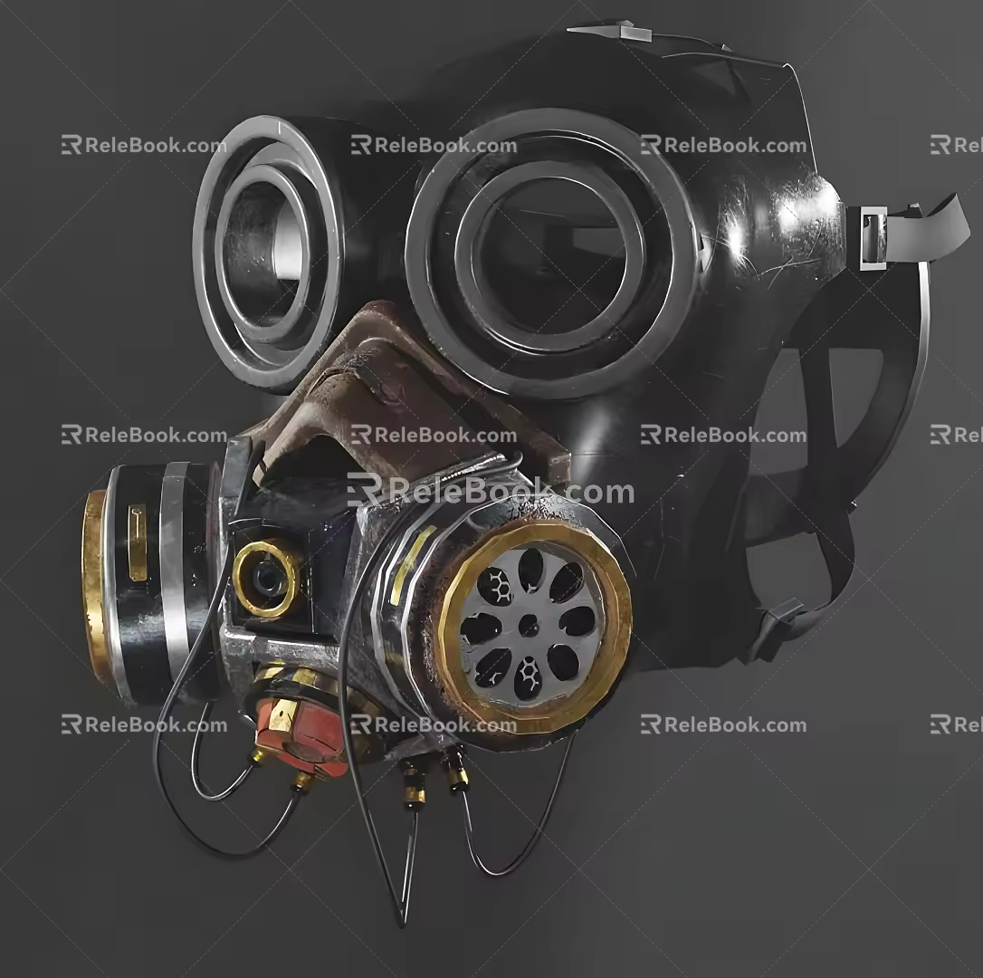 Gas Mask Gas Mask Biochemical Head-Mounted Laboratory Gas Protective Cover 3d model