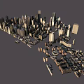 Modern Urban Building Complex With High Rise Structures And Diverse Architectural Designs 3d model