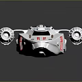 Futuristic Silver Spaceship With Red Stripes And Aerodynamic Design For Space Travel