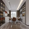 Modern Living and Dining Room Interior With Marble Wall TV Unit And Sofa Setup