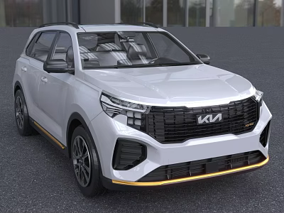 White KIA SUV With Modern Front Grille And Stylish Exterior Design 3d model