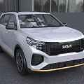 White KIA SUV With Modern Front Grille And Stylish Exterior Design