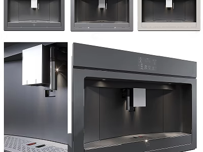 Modern Built in Black Kitchen Appliances Featuring Sleek Design And Control Panel 3d model