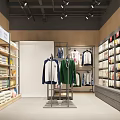 Organized Shopping Mall Retail Store With Shelves Filled Various Food Products And Grocery Items
