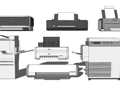 Essential Office Appliances For Modern Workplaces With Printers Copiers Scanners And Multifunction Devices 3d model