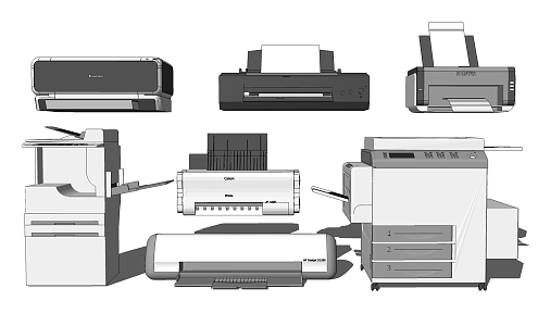 Modern Printer Copier Office Supplies 3d model