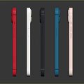 Apple Smartphones In Various Colors With Colorful Screen Display And Reflections