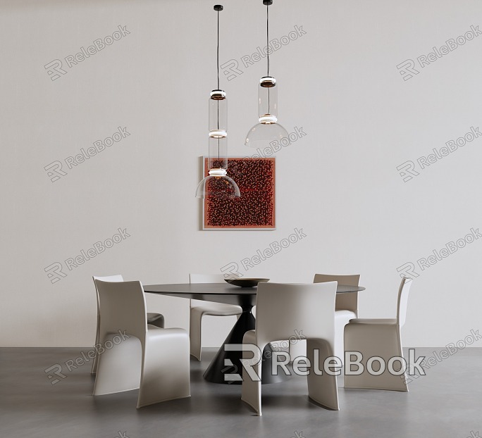 Dining table and chair combination model