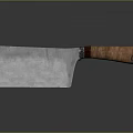 Durable Kitchen Knife With Stainless Steel Blade And Brown Wooden Handle