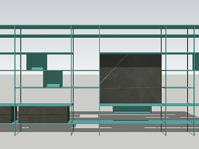 Modern Display Shelves With Multi Tier Metal Frame And Open Design For Product 3d model