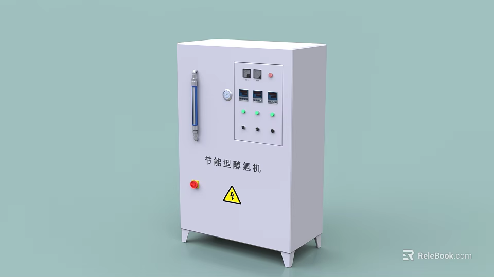 Industrial Energy Saving Combustion Aids Machine with Control Panel and Safety Warning Label 3d model 