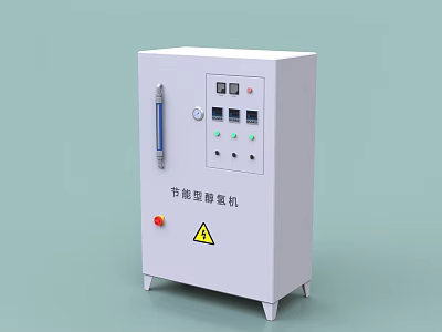 Industrial Energy Saving Combustion Aids Machine with Control Panel and Safety Warning Label 3d model