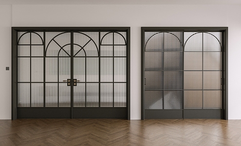 French antique glass door 3d model