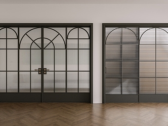 French antique glass door 3d model