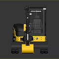 John Deere Black Yellow Excavator With Tracks And Front Bucket Construction Model