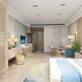 Modern Cozy Apartment Interior With Wooden Furniture Soft Bedding And Patterned Rug