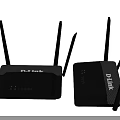 D Link Wireless Routers With Multiple Antennas And Black Design For Home Network Setup 3d model