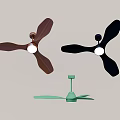 Modern Ceiling Fans With Brown Black Green Blades And White Center Design