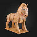 Handcrafted Wooden Horse Puzzle Model With Intricate Assembled Details And Stable Base