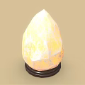 Natural Stone Shaped Decorative Lamp With Warm Yellow Light And Wooden Base For Home Decor