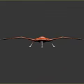 Advanced Military Weapon Drone In Orange And White With Streamlined Aerodynamic Design 3d model