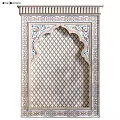Ornate Architectural Component With Arched Top Intricate Pattern And Colorful Decorative Details
