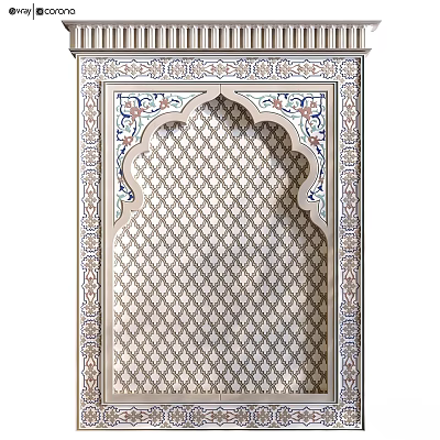 Italian Component Arabic Islamic Pattern Mukanas Wood 3d model