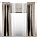 Elegant Neutral Curtains With Sheer Layers And Modern Drapes Design