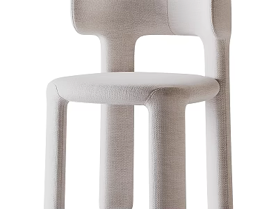 Modern Beige Fabric Single Chair With Unique Backrest And Sleek Contemporary Design 3d model