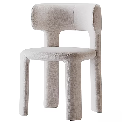 Modern Beige Fabric Single Chair With Unique Backrest And Sleek Contemporary Design 3d model
