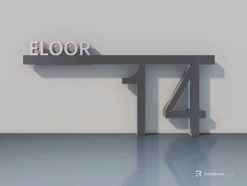 Floor 14 Modern Swing Door Design With Sleek Metal Frame And Glass 3d model 