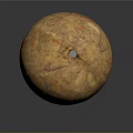 Tan Colored Decorative Globe With Detailed Map Patterns And Metal Dot