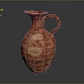 Handcrafted Red Clay Sculptural Carving Vase Featuring Intricate Patterns And Decorative Handle