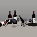 Modern wine grape tray 3d model