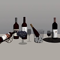 Modern wine wine wine grape tray 3d model