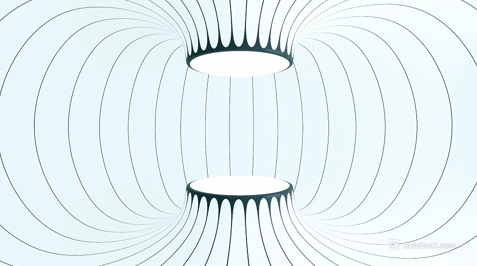 Modern Abstract Geometric Design With Symmetrical Circular Structures And Radiating Lines 3d model 