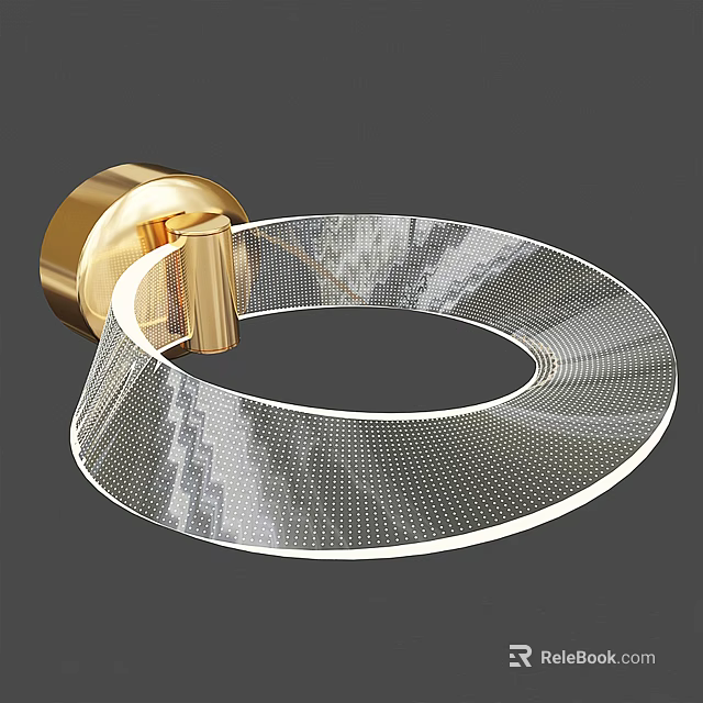 Elegant Gold Base Wall Light With Transparent Mesh Ring Shade And LED Lighting 3d model