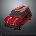 Vintage Red Car With Rusted Body Weathered Roof And Hood Rust Spots