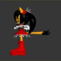 Stylish Game And Movie Character With Black Hair Yellow Ears Red Outfit White Spiked Decorations