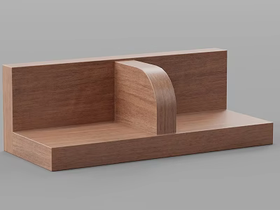 Wooden Storage Shelf With Simple Design And Functional Compartments For Home Organization 3d model