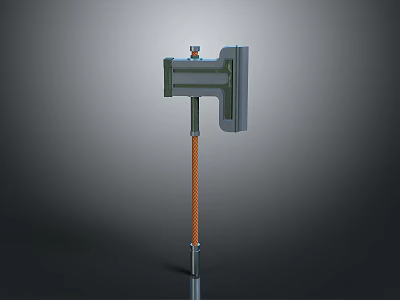 Sturdy Metal Component With Orange Rope And Mounting Bracket Structure 3d model