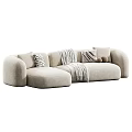 Cozy Modern Style Sofas With Decorative Pillows And Warm Blankets In Different Colors 3d model