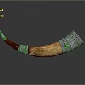 Elegant Horn Shaped Furniture Decoration With Wooden Body And Metal Carved Details