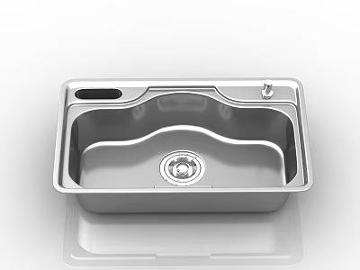 Stainless Steel Kitchen Sink Single Bowl Modern Design With Smooth Surface 3d model