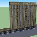 Tall Residential Building Exterior With Commercial Podium And Modern Facade Design