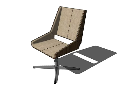 Light Brown Fabric Office Chair With Modern Design And Metal Five Star Base 3d model