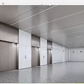 Modern Elevator Lobby Interior With Linear Ceiling Recessed Lighting Elevator Doors And Polished Floor 3d model