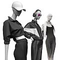 Fashion Models Wearing Stylish Black And White Outfits With Accessories