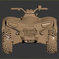 Rugged Off Road Terrain With Golden 3D ATV Four Wheeler And Large Tires